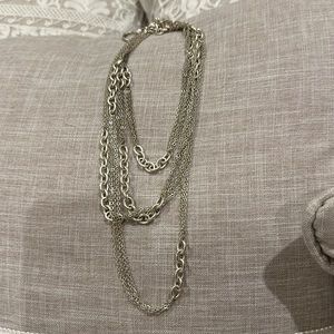 White House, Black market long silver chain necklace